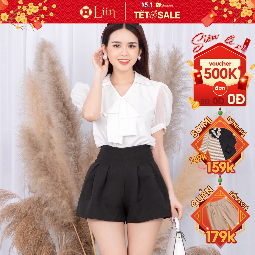Quần đùi nữ Linbi nhiều màu, kiểu dáng xếp ly cực xinh Liin clothing Q3459