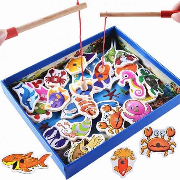 Bộ đồ chơi gỗ Montessori câu cá đại dương dành cho bé