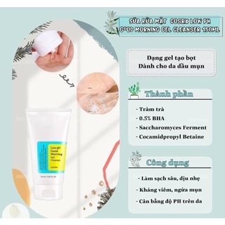 Hàng Chính Hãng}Sữa Rữa Mặt Cosrx Low pH Good Morning Gel Cleanser 150ml White Store