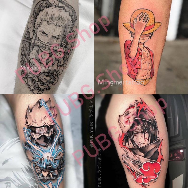 Hình xăm dán nhân vật anime Zoro Luffy One Piece Sasuke Kakashi Naruto