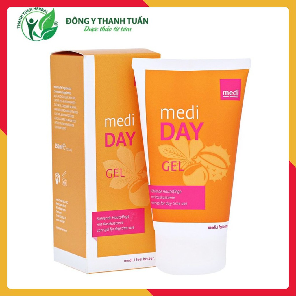 [New] Kem hỗ trợ điều trị suy giãn tĩnh mạch Medi Day Gel tuýp 150ml - Giúp thoa lên da trước khi mang vớ