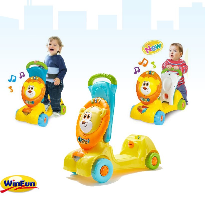 Xe tập đi sư tử kết hợp xe chòi chân, scooter Winfun 0855