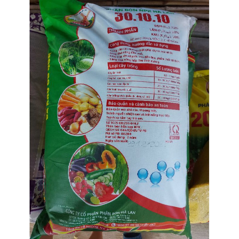 Phân bón NPK 30-10-10+TE  Hà Lan chiết từ bao 25kg, túi zip 1kg