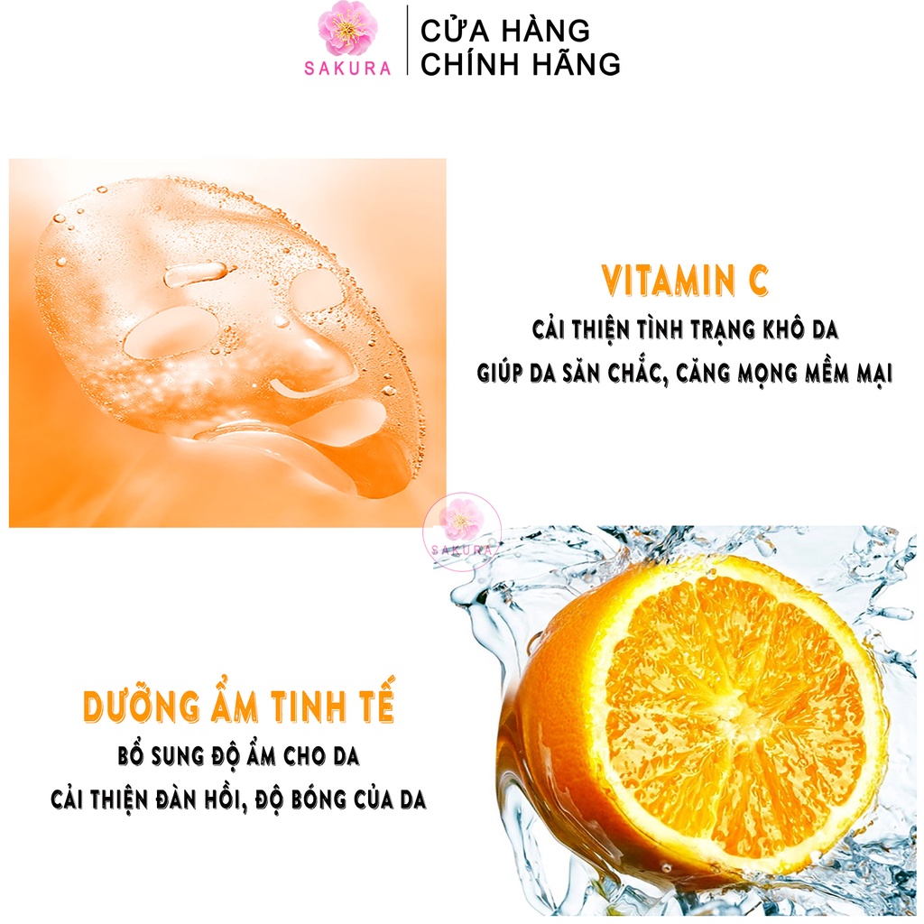 Mặt nạ giấy vitamin C dưỡng da BIOAQUA chiết xuất cam vàng cấp ẩm thải độc mask nội địa trung SAKURA 25ml