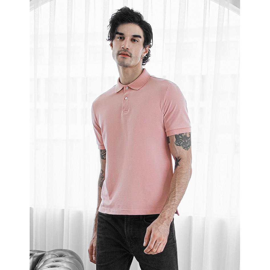 Áo polo nam trơn HUSSIO classic vải cá sấu tay ngắn trẻ trung | BigBuy360 - bigbuy360.vn