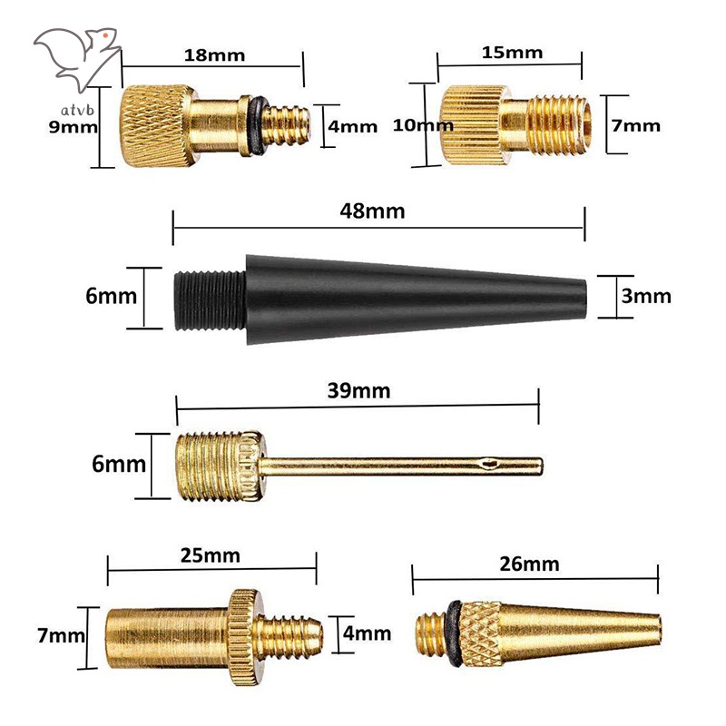 Bộ 12 đầu chuyển đổi van bơm hơi xe đạp/xe máy