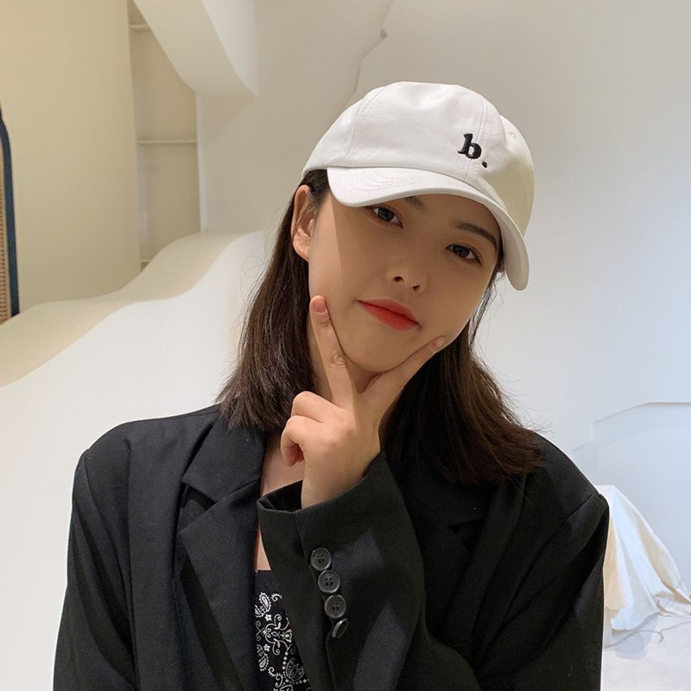 Mũ lưỡi trai thể thao bằng cotton mềm thêu chữ B có thể điều chỉnh thiết kế đơn giản nhiều màu cho nam nữ