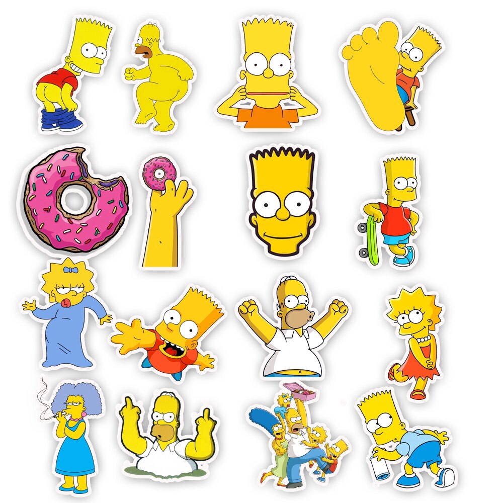 Set of 50 Cartoon Waterproof Simpson Stickers