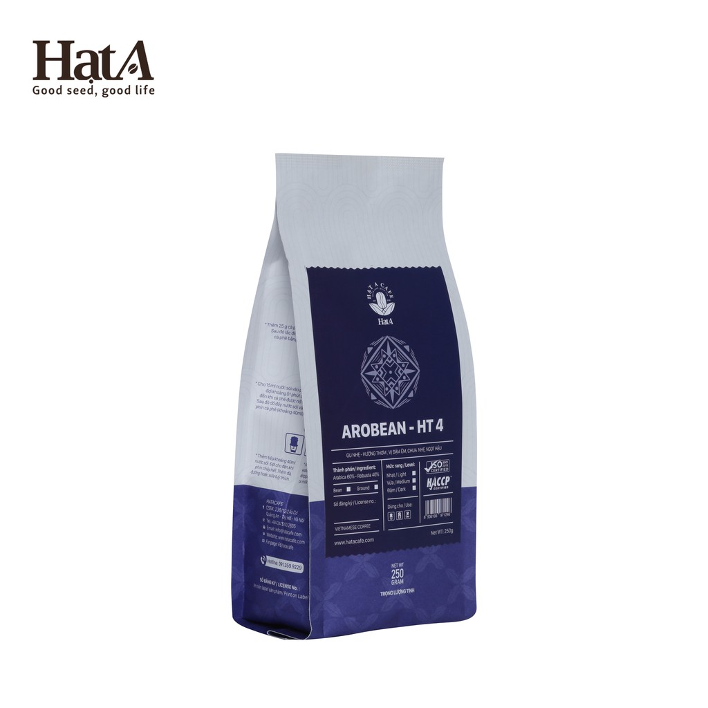 Cà phê pha máy Hạt A Cafe AROBEAN HT4 gu nhẹ, hương thơm vị đậm êm, chua nhẹ, ngọt hậu 250g/500g/1000g