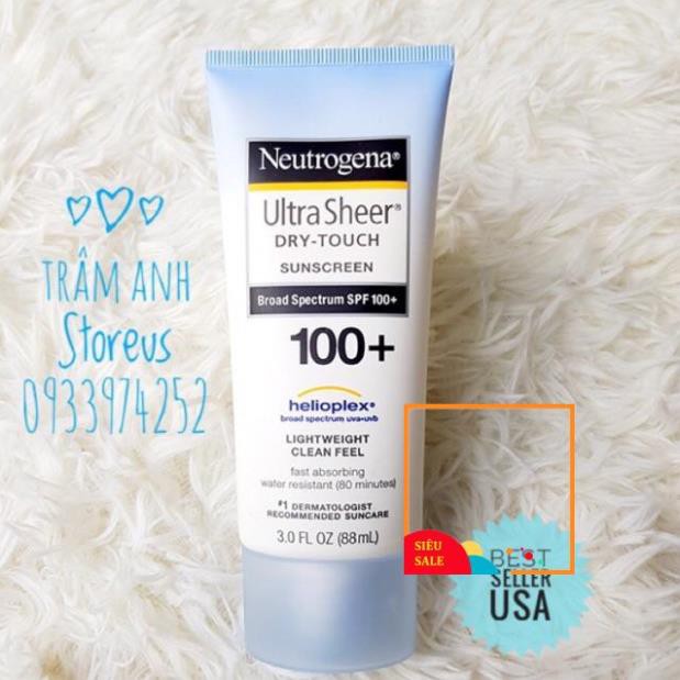 (date 2022) Kem chống nắng Neutrogena ultra sheer dry touch with spf 100+ (88ml)