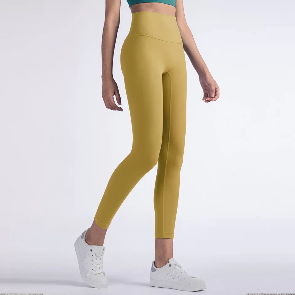 Quần Legging Thể Thao Lưng Cao Màu Trơn Dành Cho Nữ