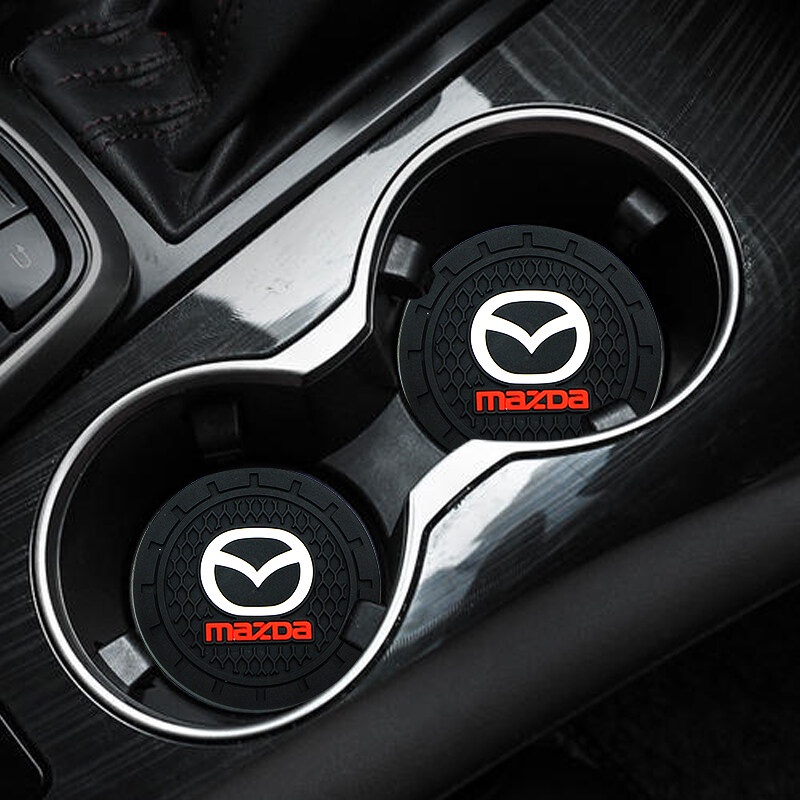 Set 1 / 2 Thảm Lót Cốc Nước Chống Trượt Cho Xe Hơi Mazda 2 3 5 6 323 626 RX8 RX7 MX3 MX5 CX9 CX7 CX5 CX8 CX30 Atenza Axela