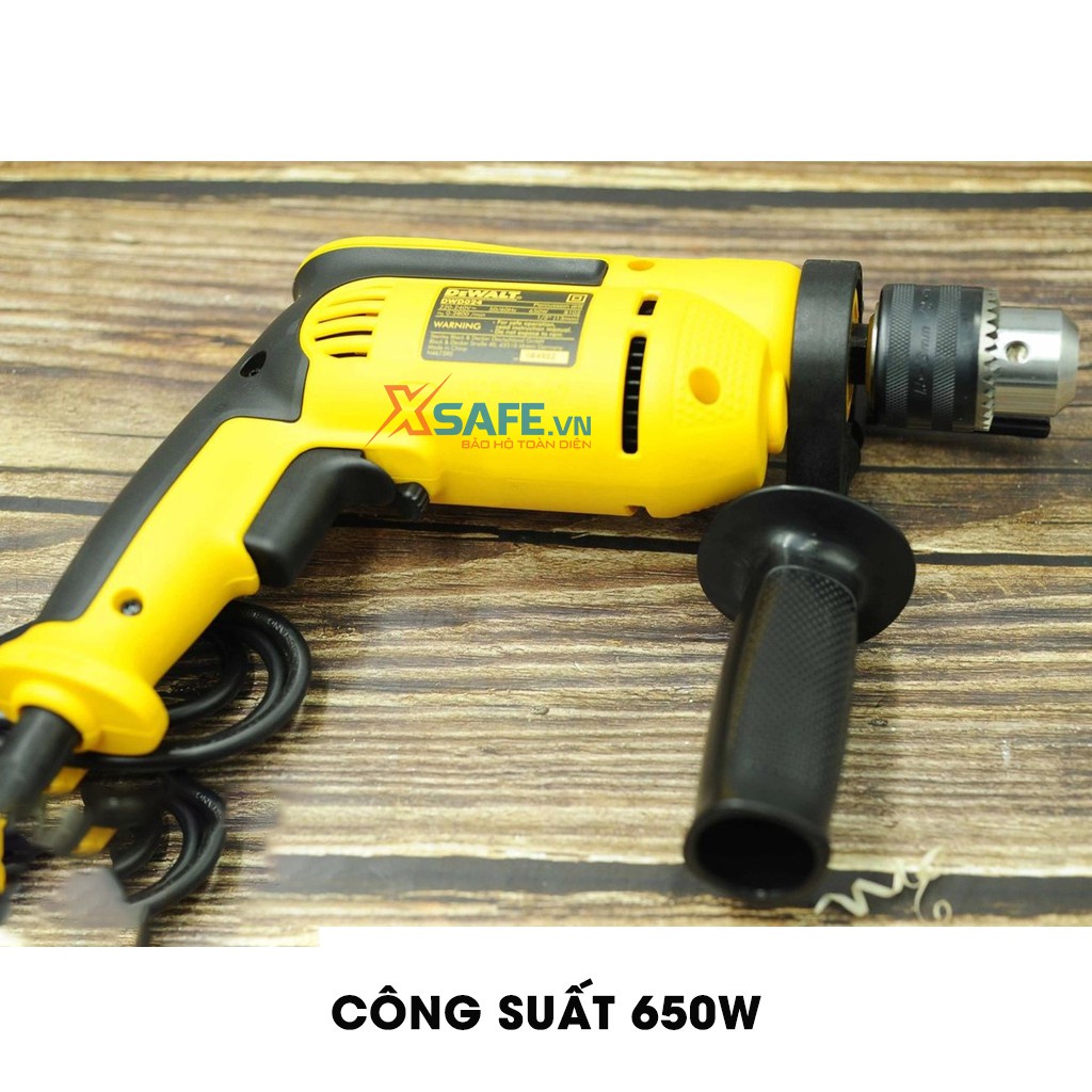 Máy Khoan Động Lực DeWALT DWD024K-B1 Tặng kèm 10 mũi khoan và Vali Máy khoan cầm tay công suất 650W đảo chiều
