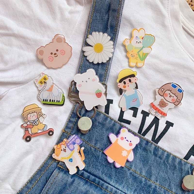 Sticker | pin cài | huy hiệu dễ thương trang trí cặp, balo, túi vải 🧸 Phong cách Nhật Bản - HÀNG CÓ SẴN ✨