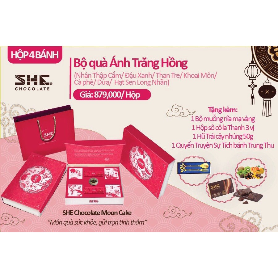 Bánh Trung Thu Socola Nhân Thập Cẩm Set 4 Bánh Món Quà Mùa Trung Thu