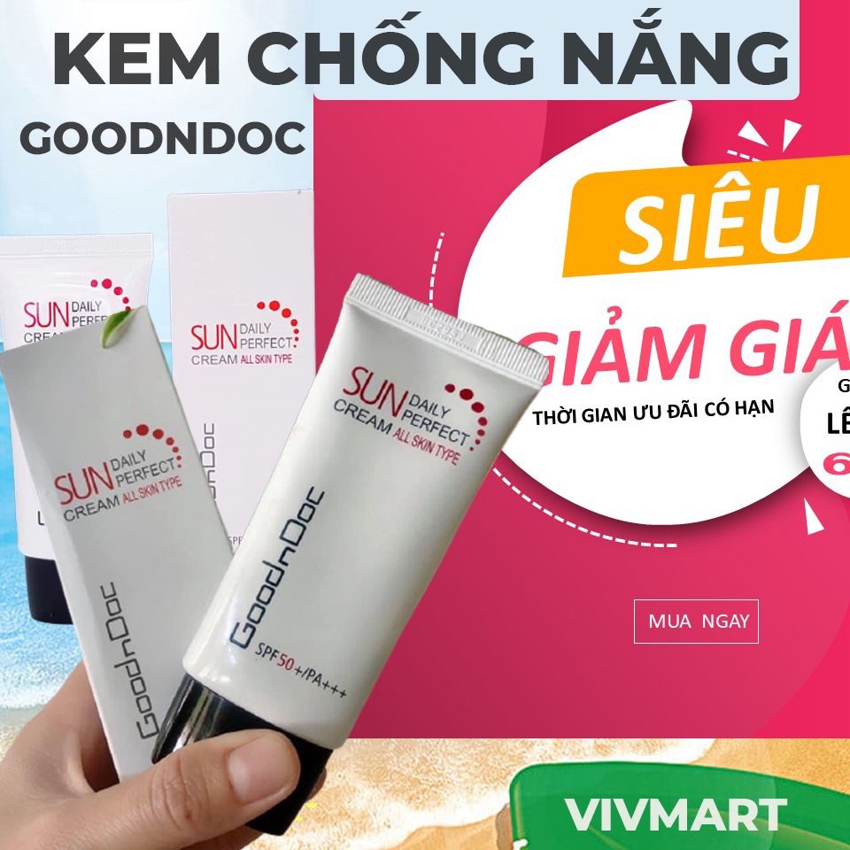 ✅ Kem Chống Nắng GoodnDoc Daily Perfect Suncream SPF 50+ PA+++ 50ml [Kết hợp dưỡng sáng da, chống nhăn, ngừa lão hóa]