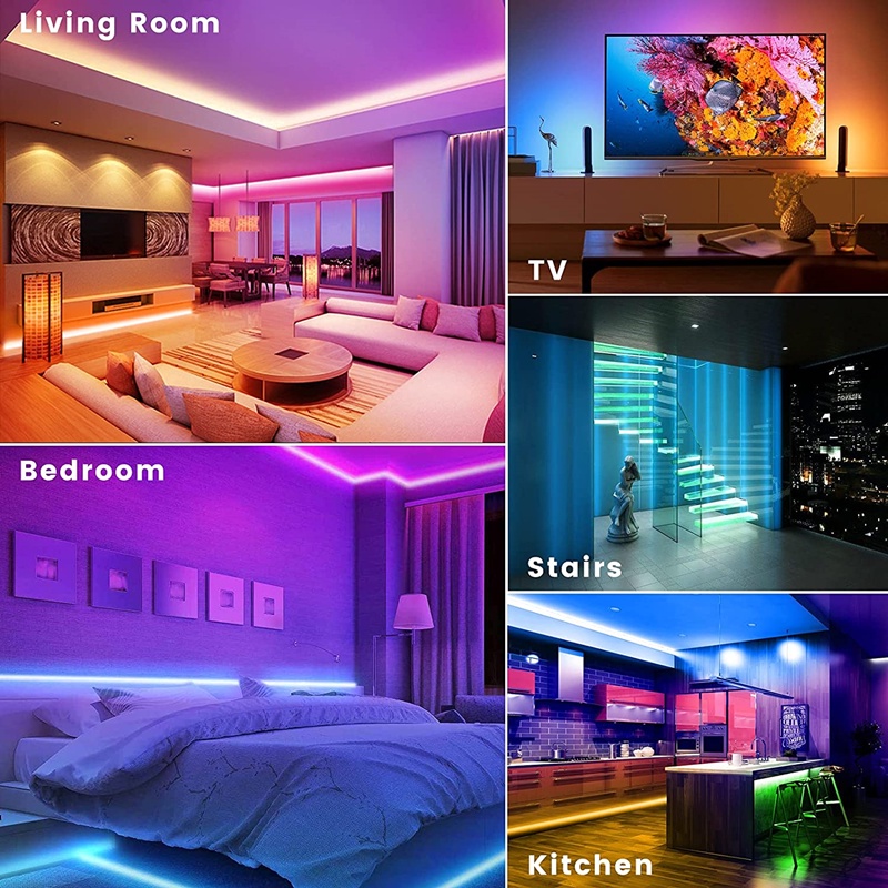 Dây đèn LED WELPUR RGB nhiều màu sắc 238/ 5050 có điều khiển từ xa chống thấm nước IP65/ IP20 nhiều kích thước tùy chọn