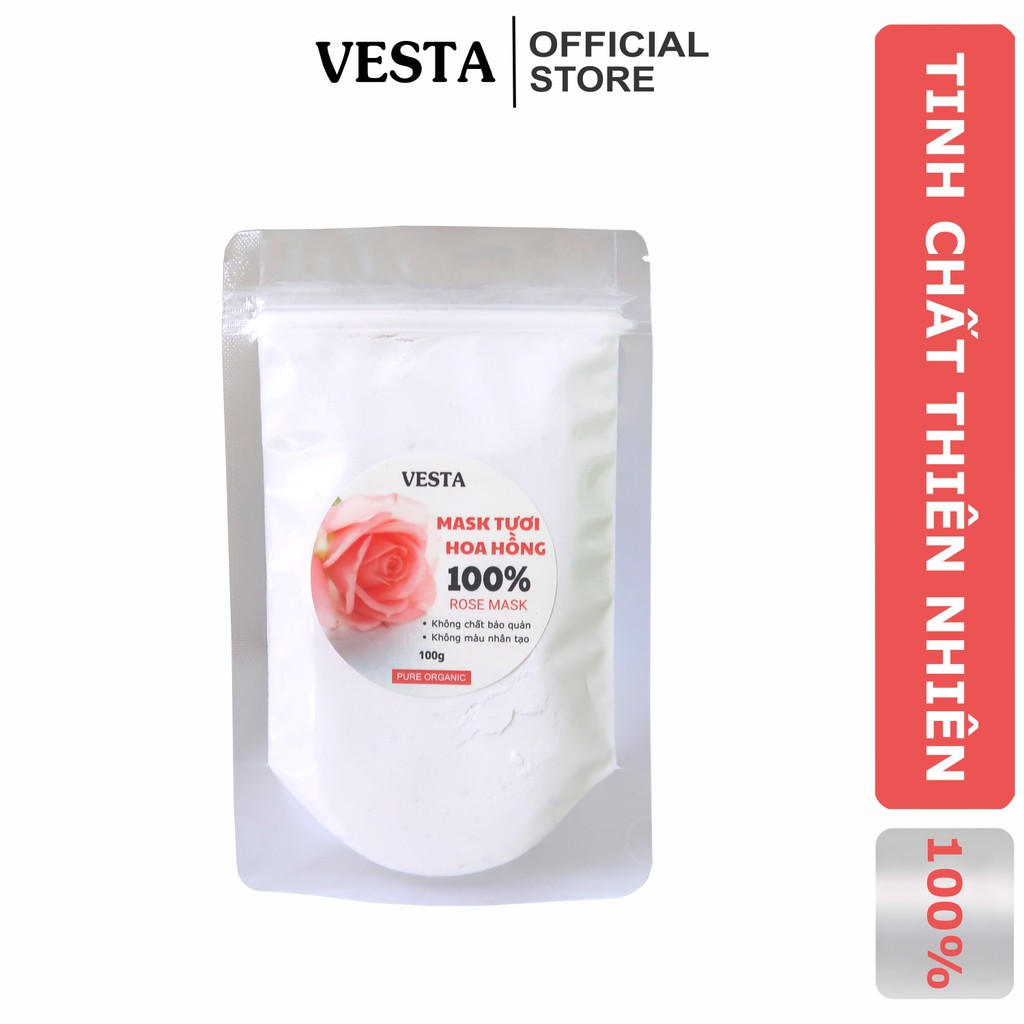 Mặt Nạ Tươi Mask Dẻo Hoa Hồng Vesta 100gr