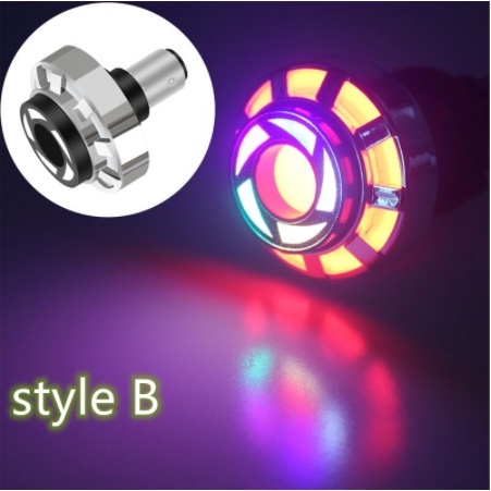 1 Đèn LED Phanh Đuôi Xe Hơi RGB Hình Đôi Mắt strobe 1157