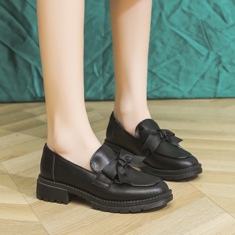 Giày LOLITA Nhật Bản Giày Búp Bê Nữ Đế Thấp 3 Phân Đính Nơ