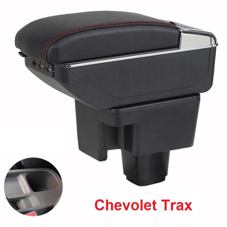 Hộp tỳ tay xe ô tô Chevolet Trax tích hợp 7 cổng USB DUSB-CVT - 2 màu: Đen và Be