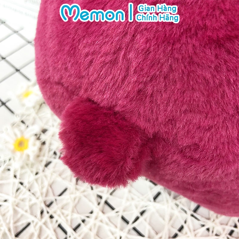 Gấu Bông Lotso Huggin Bear Lông Xù Tai Dâu Đứng Hồng Đậm Cao Cấp Memon