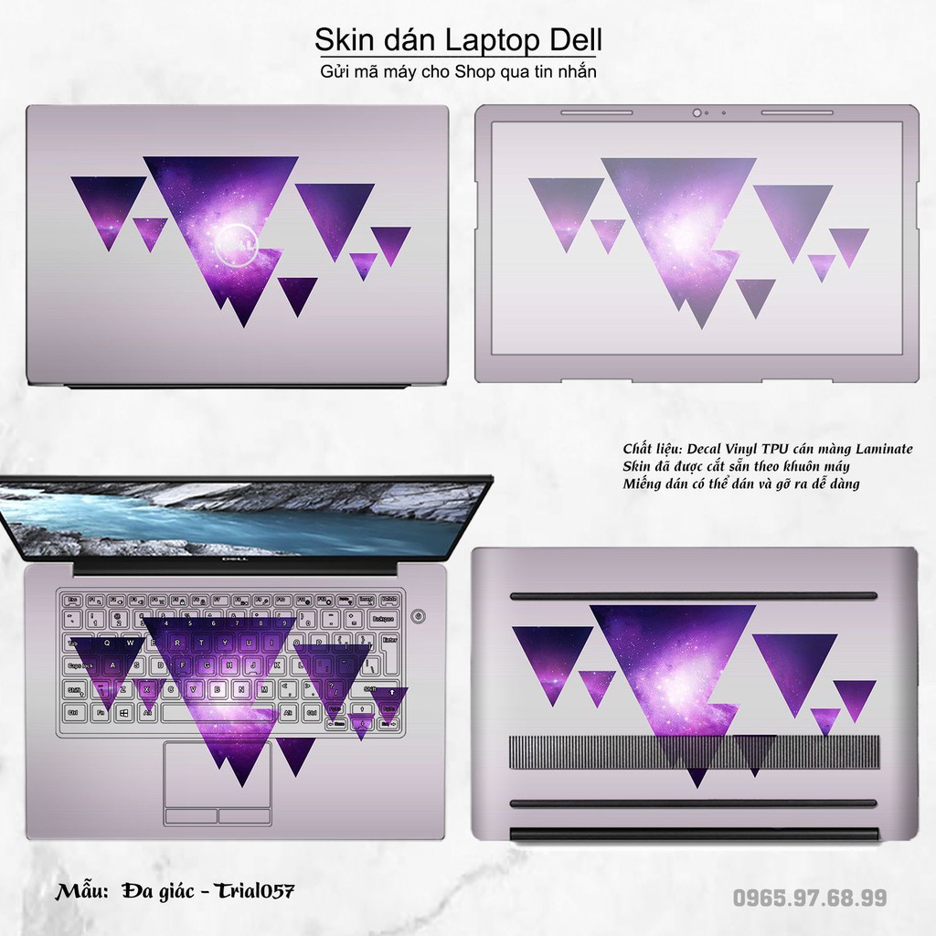 Skin dán Laptop Dell in hình Đa giác nhiều mẫu 10 (inbox mã máy cho Shop)