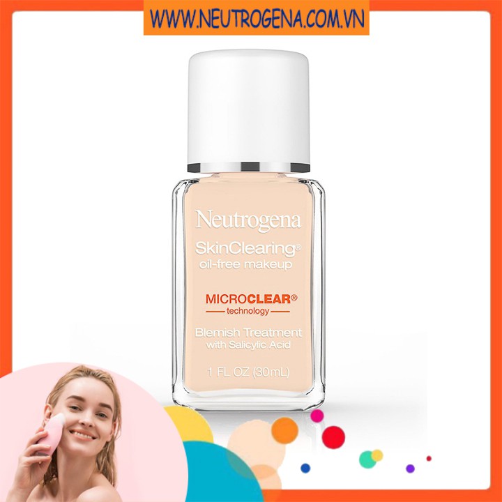 Kem nền Neutrogena Skin Clearing Oil-Free Makeup (30ml) . Natural Beige