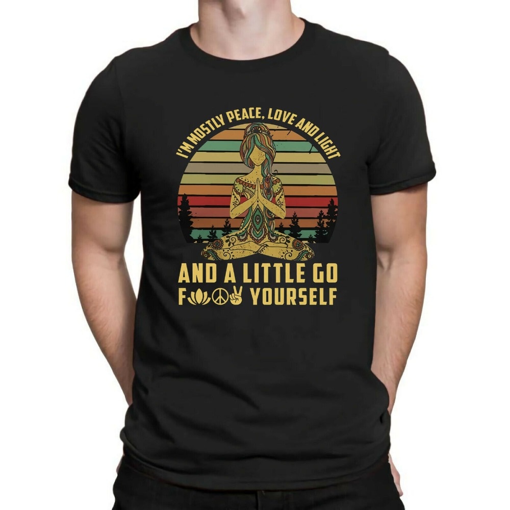 GILDAN Áo Thun 100% cotton Cổ Tròn In Chữ I 'M Peace Love and A Little Go Yourself Thời Trang Cho Nam