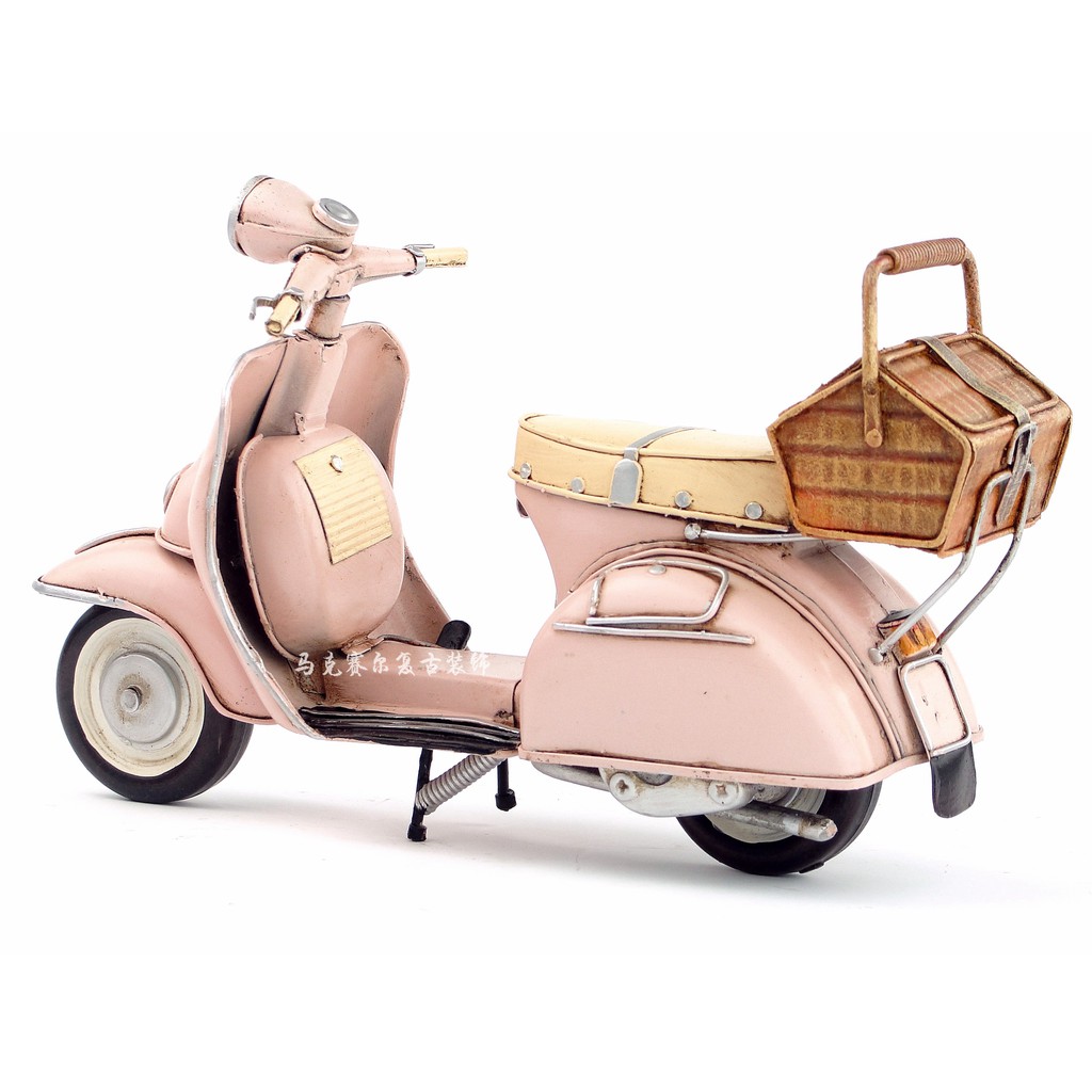 Mô Hình Xe Máy Vespa Bằng Sắt Trang Trí Phong Cách Vintage