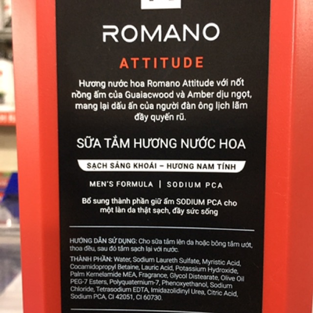 Sữa tắm nước hoa Romano Attitude sạch sảng khoái 650g