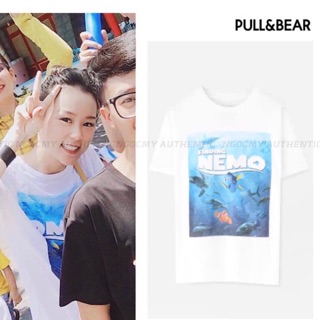 Áo trắng xanh pullbear size S