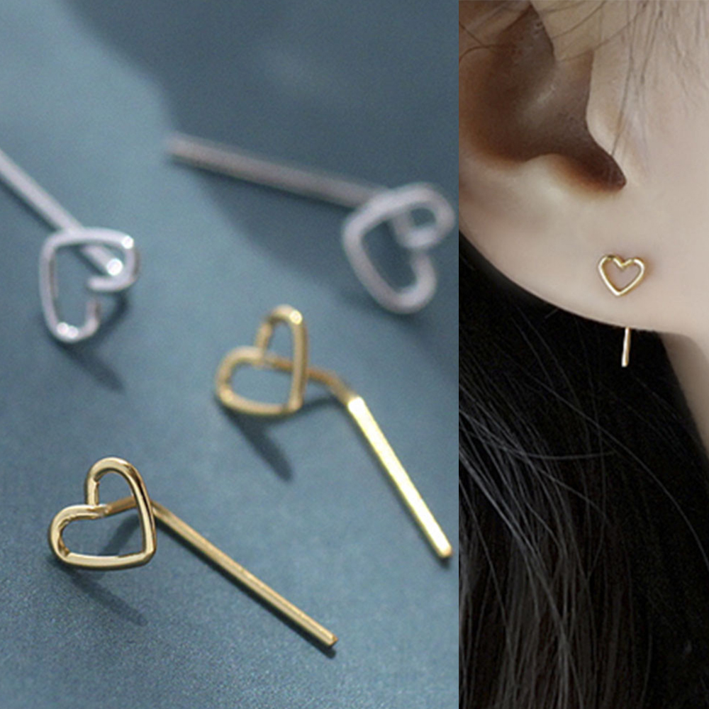 Khuyên Tai Hình Trái Tim Phong Cách Hàn Quốc Xinh Xắn Dành Cho Nữ
