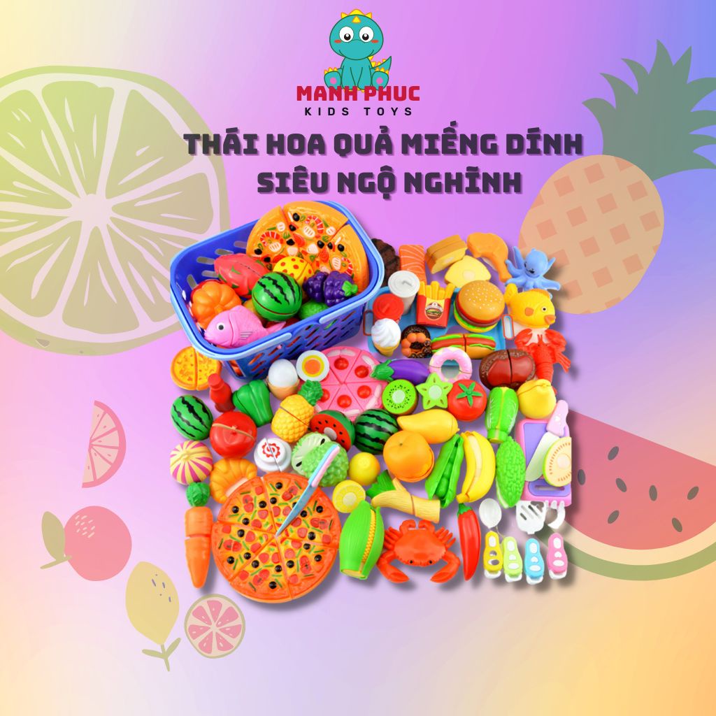 Đồ chơi cắt thái hoa quả trái cây, bằng nhựa, đồ chơi giúp bé khám phá công việc nhà bếp