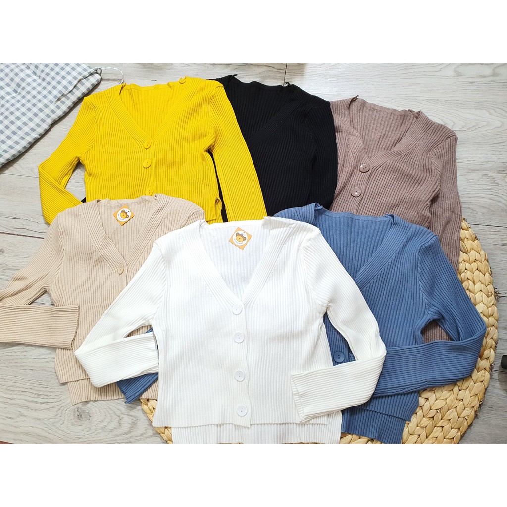 ÁO KHOÁC LEN CARDIGAN 4 NÚT TĂM TO XẺ TÀ