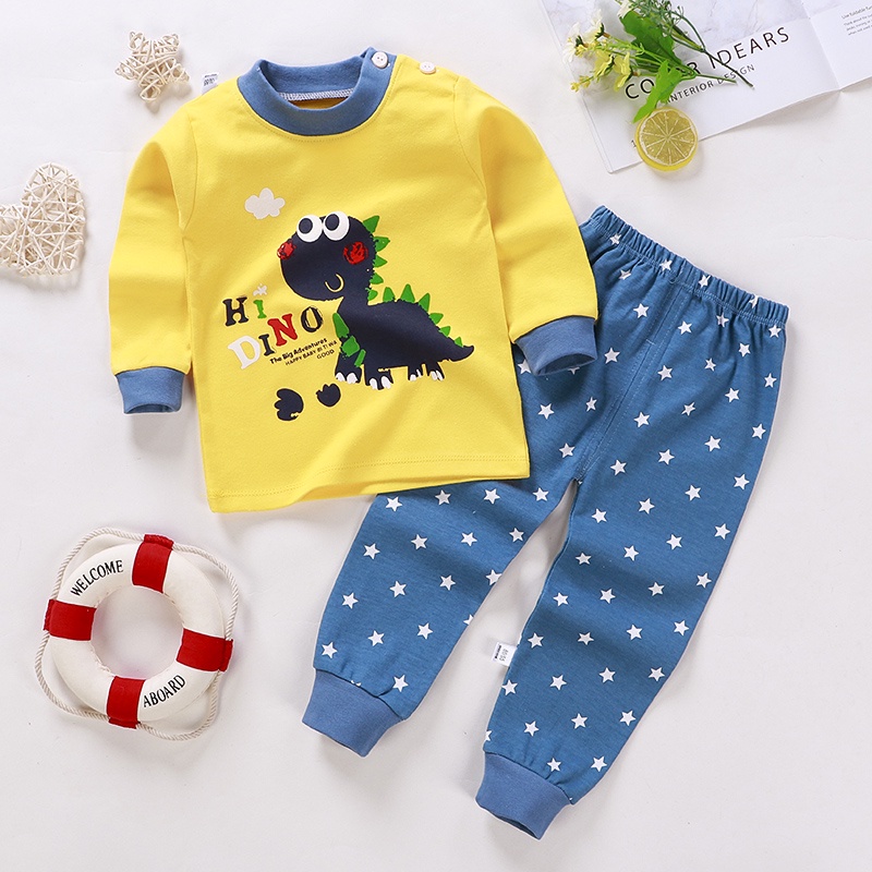 Bộ Đồ Ngủ Cotton In Họa Tiết Chấm Bi Hoạt Hình Dễ Thương Cho Bé Sơ Sinh