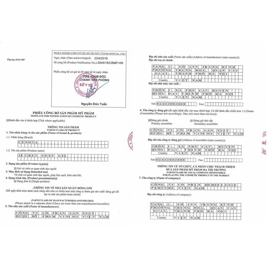 Dung dịch vệ sinh phụ nữ Cenota chính hãng Pháp làm hồng se khít 10ml ( dùng 7 đến 10 lần ) - Hanayuki Asia