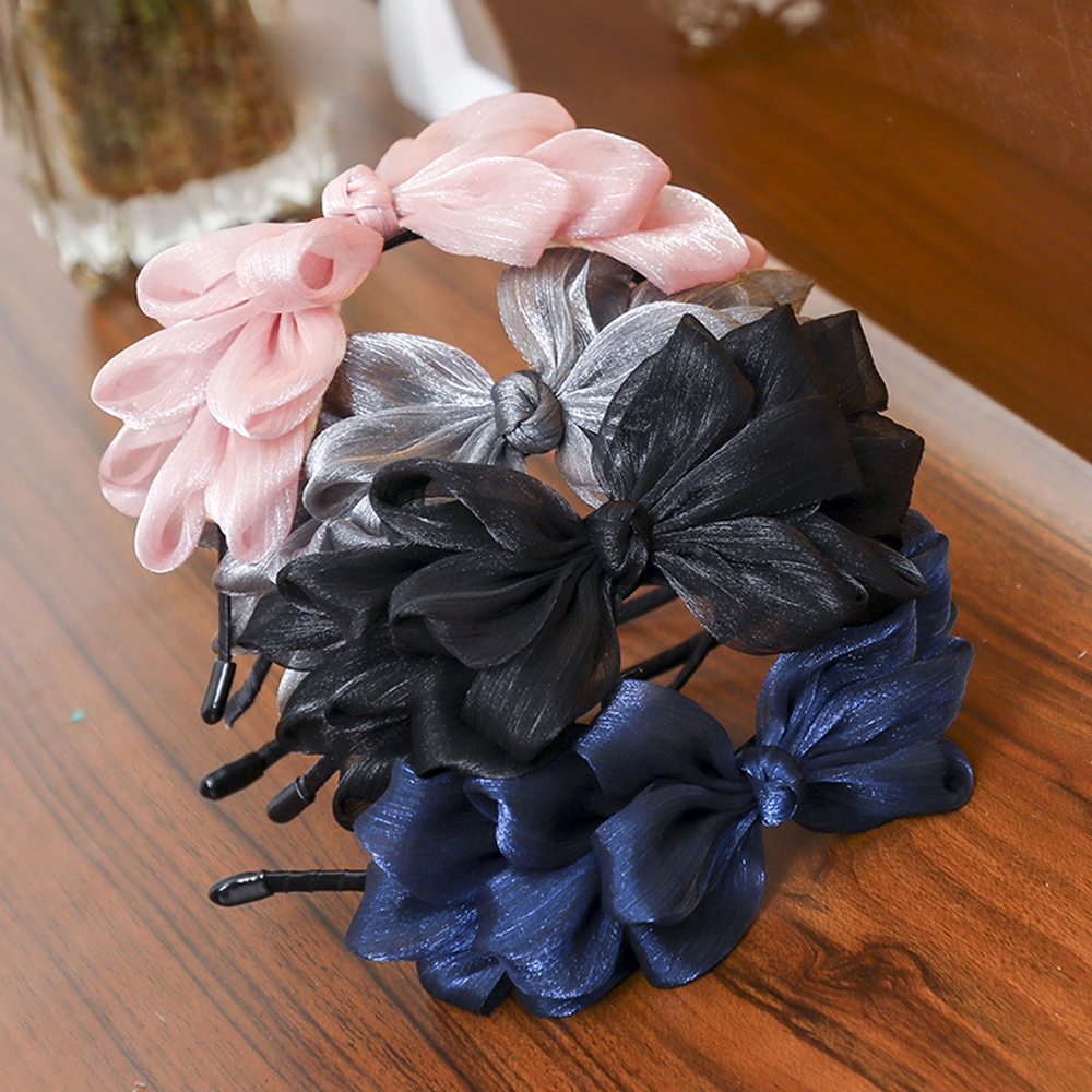 Băng Đô Cài Tóc Phối Nơ Bản To Cho Nữ