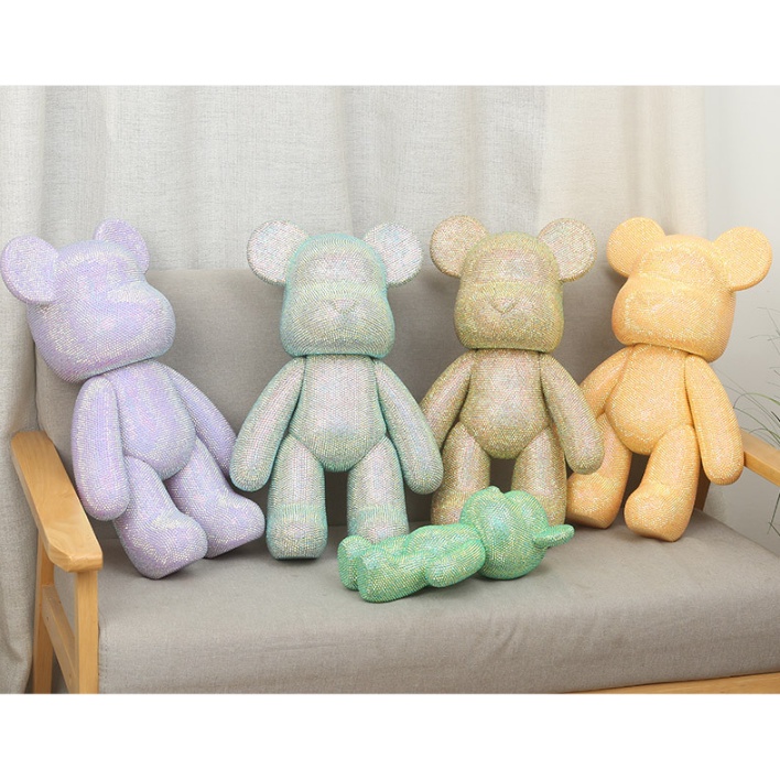 [Mã LIFEXANH03 giảm 10% đơn 500K] Gấu đính đá handmade tự làm bearbrick size 53 hottrend tiktok đủ màu sẵn hàng