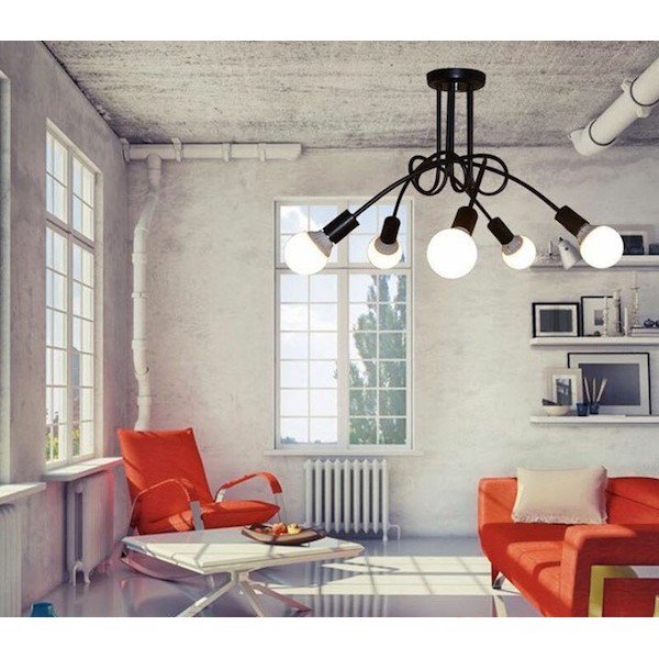 Đèn trang trí thả sắt nghệ thuật 5 chân THCN148