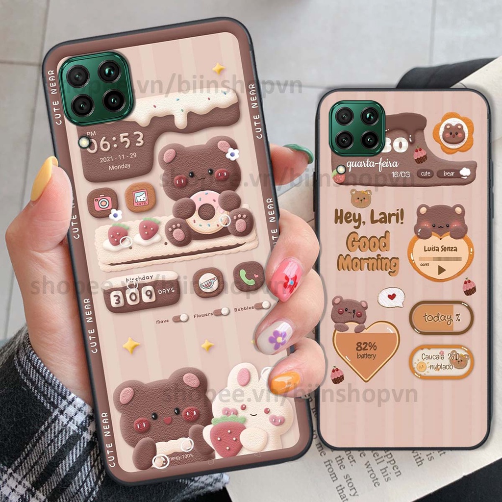Ốp Huawei Nova 7i in 3D icon gấu nổi siêu xinh, siêu đáng yêu, cá tính phong cách