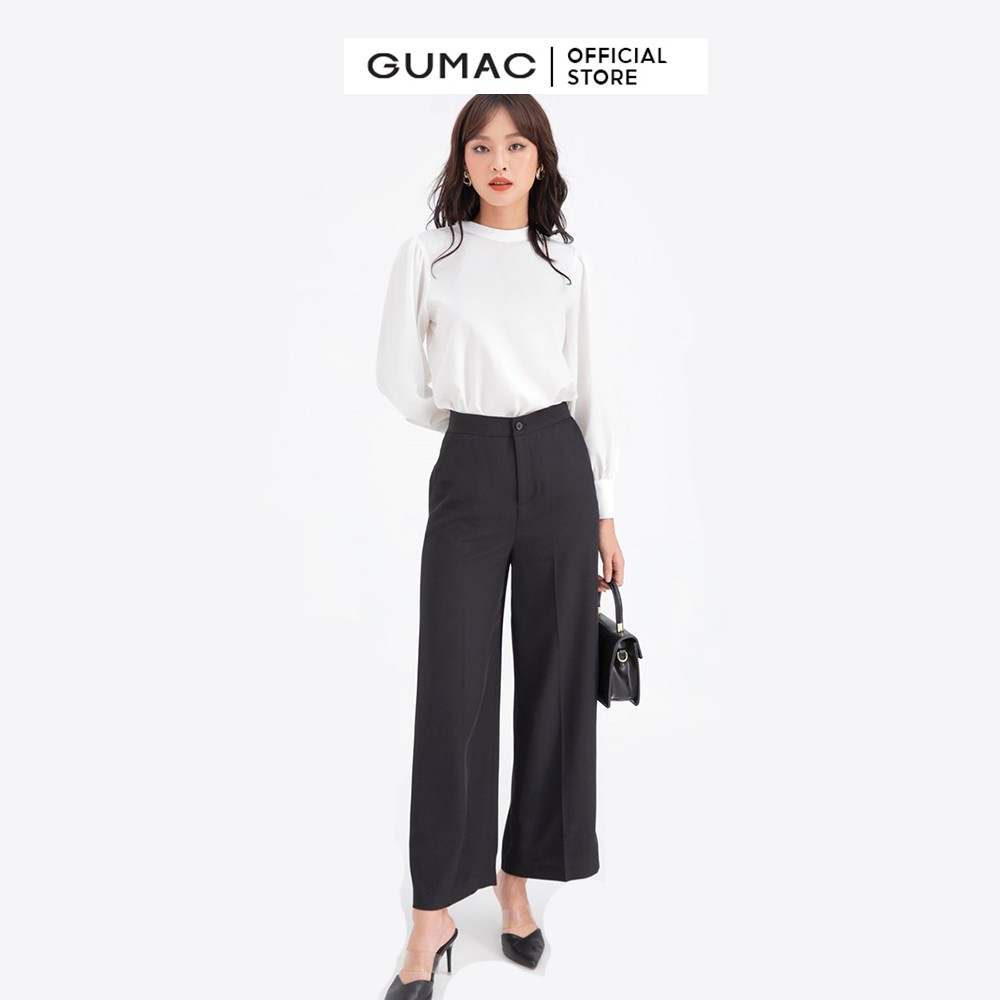 [Mã WABRGU72 giảm 10% tối đa 50k đơn 250k] Quần tây nữ ống rộng GUMAC QB614 | BigBuy360 - bigbuy360.vn
