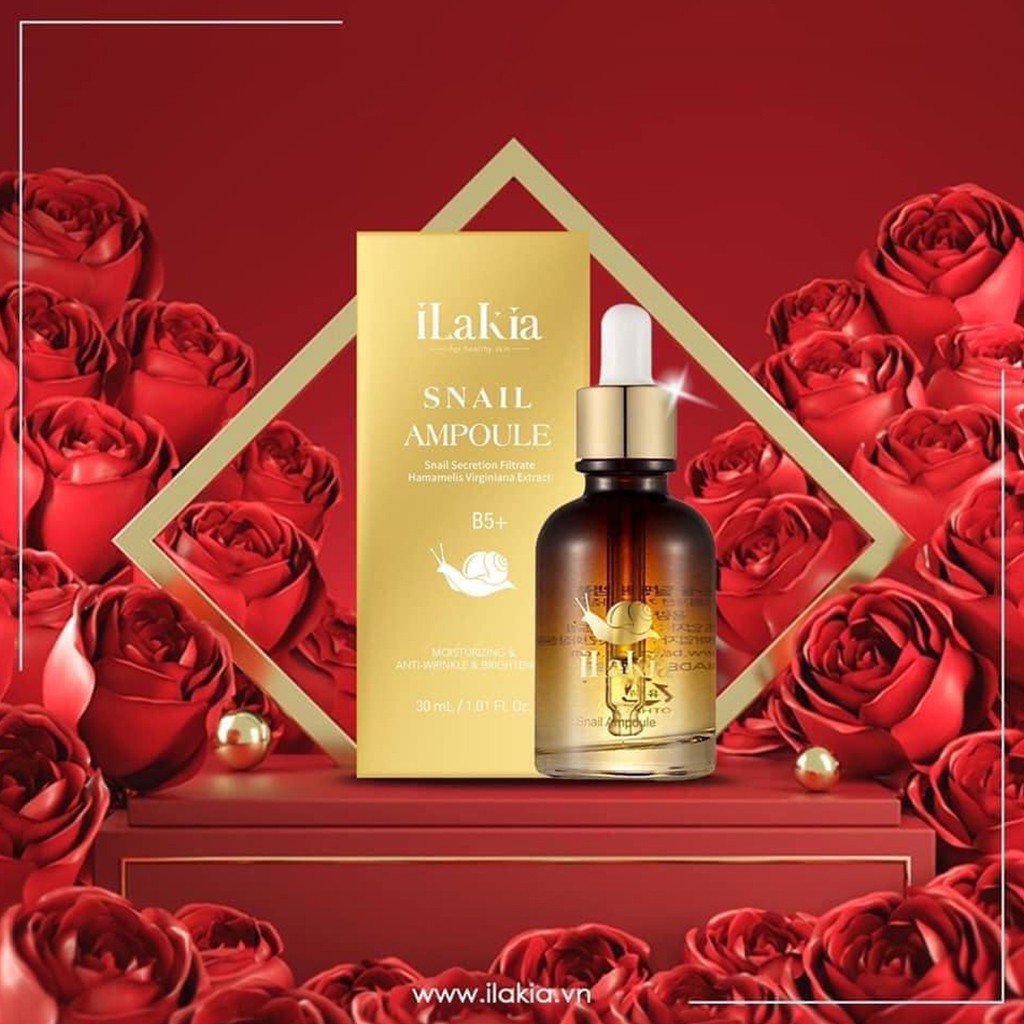 Tinh Chất Ốc Sên Chống Lão Hóa Và Phục Hồi Da Chuyên Sâu ILakia Snail Ampoule 30ml