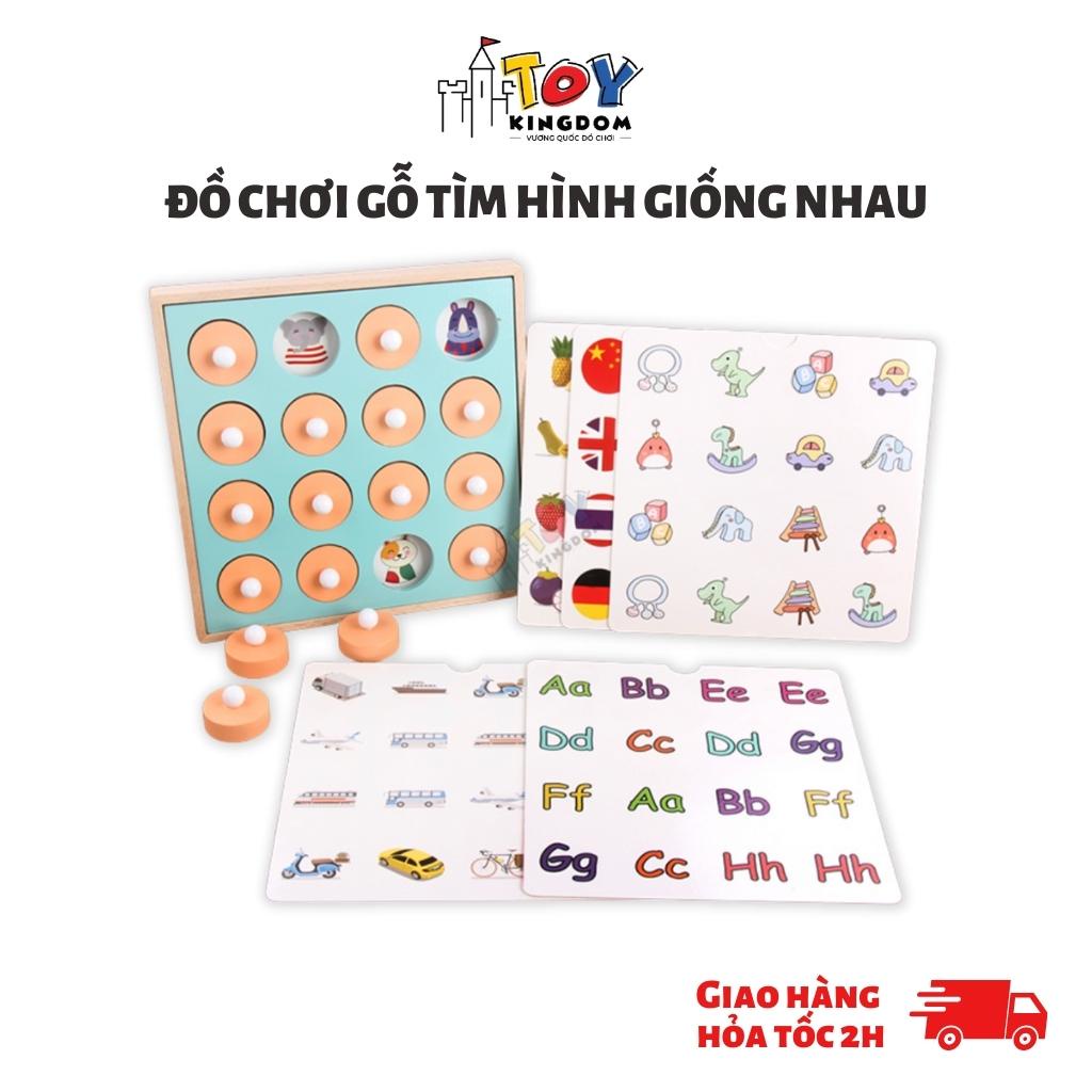 Đồ Chơi Gỗ Thông Minh Tìm Hình Giống Nhau qua Con Vật, Số Đếm, Cờ, Màu Sắc - 12 Chủ Đề