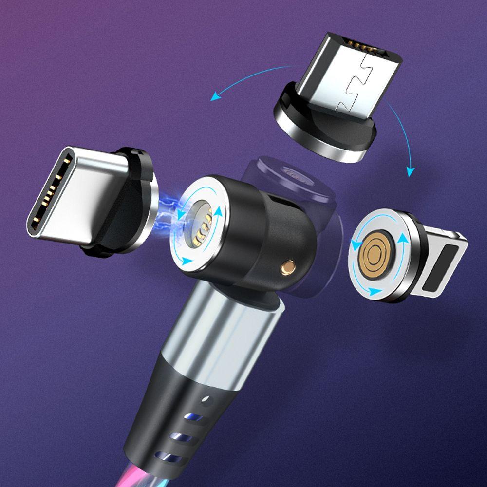 Dây Cáp Sạc Nhanh USB Có Đèn LED Tròn Cho Điện Thoại Di Động