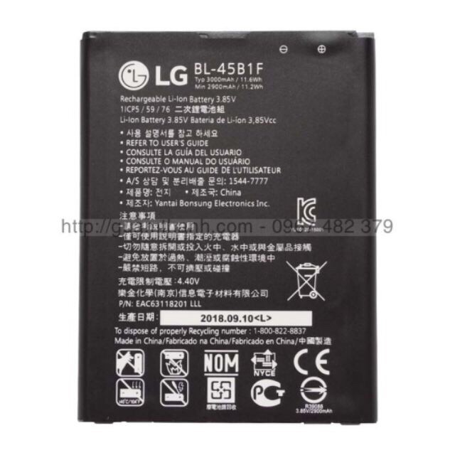Pin LG V10(BL-45B1F)-3000mAh Original Battery(bảo hành 3 tháng)