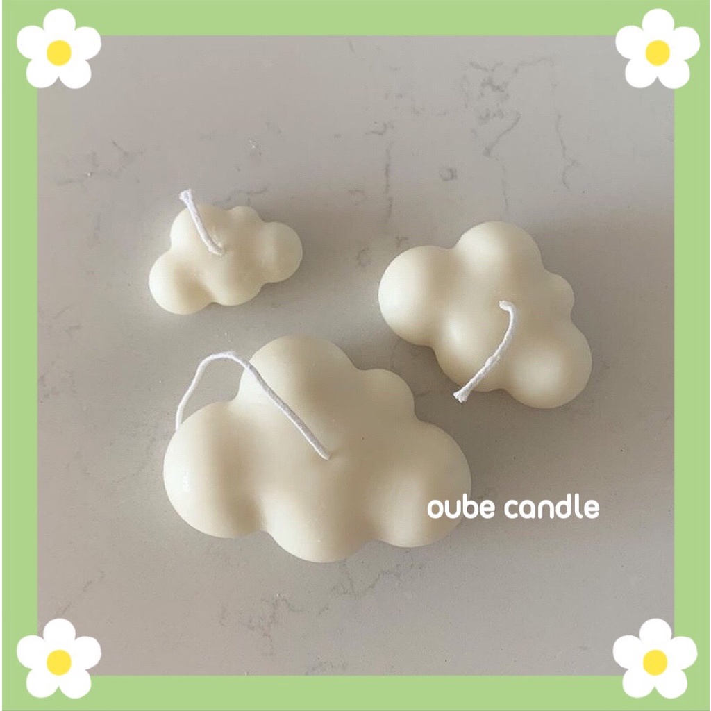 Nến Thơm Tinh Dầu Hình Đám Mây 2 Size Siêu Đáng Yêu Trang Trí Nhà Cửa | Oube Candle NT72