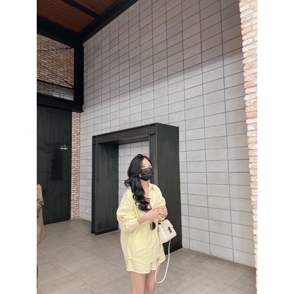 Set áo sơ mi 3 chi tiết kẻ sọc xinh Samhyewear