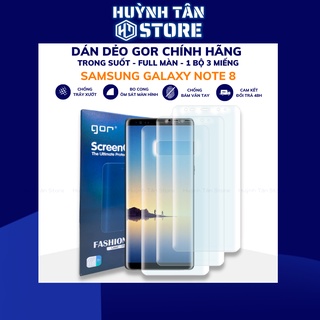 Dán Dẻo Full Note 8 _ Chính hãng Gor ( combo: 3 miếng mặt trước, 1 carbon, 1 dán camera)