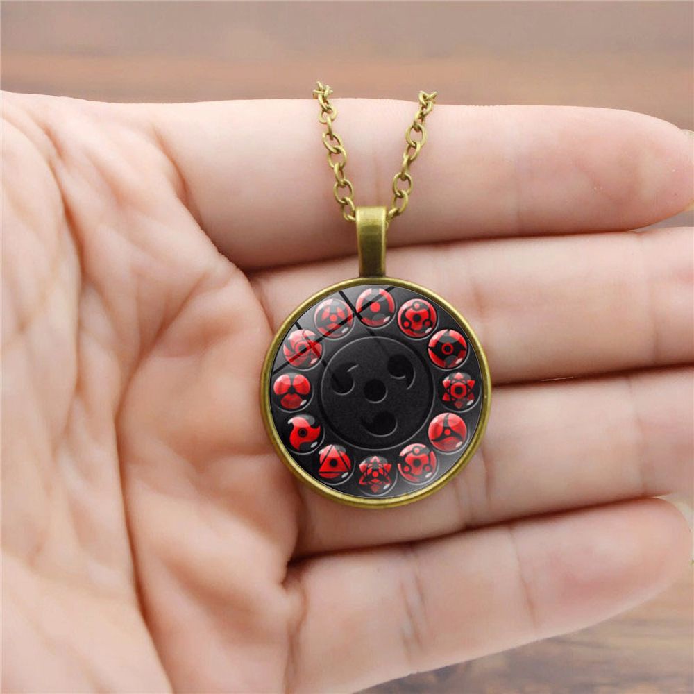 Vòng cổ mặt hình Akatsuki Itachi Sharingan hoạt hình sáng tạo làm quà tặng cho nam và nữ